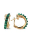 Green Stone-Set Italian Gold Earrings