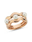 White Pearl Italian Rose Gold Ring