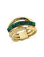 Green Stone-Set Italian Gold Ring