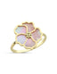Pink Mother-of-Pearl Floral Italian Gold Ring