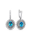 3.39 Carat Diamond Blue Topaz Earrings