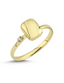 Small Stone-Set Square Gold Ring