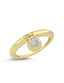 Inner Stone-Set Round Drop Gold Ring