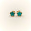 Turquoise Mother-of-Pearl Mini Floral Gold Earrings