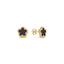 Black Mother-of-Pearl Floral Gold Earrings