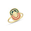 Stone-Set Two-Tone Modern Italian Gold Ring