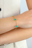 Reversible Turquoise White 3 Floral Patterned Gold Bracelet