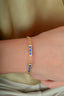 Reversible White Blue Mother-of-Pearl Geometric Gold Geometric