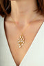 Reversible Pink White Mother-of-Pearl Design Italian Gold Necklace