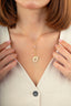 Reversible Pink White Mother-of-Pearl Floral Drop Gold Necklace
