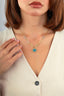 Geometric Turquoise Mother-of-Pearl Italian Gold Necklace
