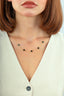 Reversible Black White Mother-of-Pearl Five Floral Gold Necklace