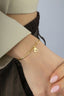 14K Paperclip Dangle Heart Gold Bracelet