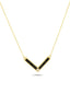 14K V Form Stone-Set Gold Necklace