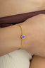 14K Purple Stone-Set Italian Chain Gold Bracelet