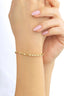 14K Modern Round Square Stone-Set Gold Bracelet