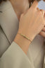 14K Black Striped Bead Gold Bracelet