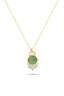 14K Green Stone-Set Gold Necklace