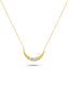 14K Stone-Set Gold Crescent Necklace