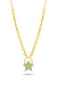14K Stone-Set Enamel Star Gold Necklace