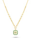 14K Green Enamel Gold Necklace