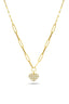14K Heart Paperclip Gold Necklace