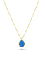 14K Blue Stone-Set Gold Necklace