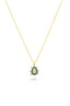 14K Stone-Set Enamel Gold Necklace