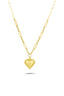 14K Paperclip Heart Gold Necklace