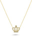 14K Stone-Set King Crown Gold Necklace