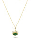 14K Green Stone-Set Gold Necklace