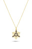 14K Black White Enamel Gold Necklace