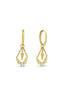 14K Dangle Stone-Set Gold Earrings