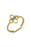 Four Leaf Link Gold Ring