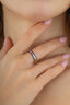 Black Stripe Inner Stone-Set Gold Ring