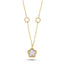 Reversible Black White Mother-of-Pearl Floral Gold Necklace