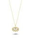 14K Zircon Stone-Set Eye Gold Necklace