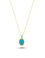 14K Turquoise Stone-Set Gold Necklace