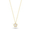 Reversible Pink White Mother-of-Pearl Small Floral Gold Necklace