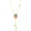 Italian Design Stone-Set Drop Gold Necklace