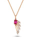 0.41 Carat Diamond Ruby Necklace