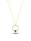 14K Stone-Set Hoop Gold Necklace