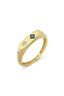 Rectangular Blue Stone-Set Pinky Gold Ring