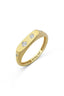 Rectangular Stone-Set Pinky Gold Ring