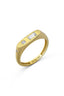 Rectangular Stone-Set Pinky Gold Ring