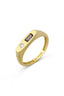 Rectangular Purple Stone-Set Pinky Gold Ring