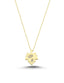 14K Zircon Stone-Set Leaf Gold Necklace