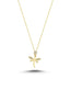 14K Dragonfly Gold Stone-Set Minimalist Gold Necklace