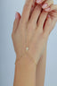 14K Stone-Set Gold Hand Chain Bracelet