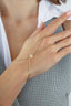 14K Stone-Set Clover Gold Hand Chain Bracelet